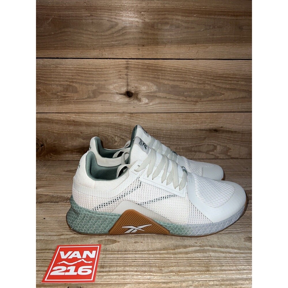 NEW SZ 10-11.5: Men’s Reebok FLASHFILM Cross Training Shoes: Green & White - Picture 3 of 8